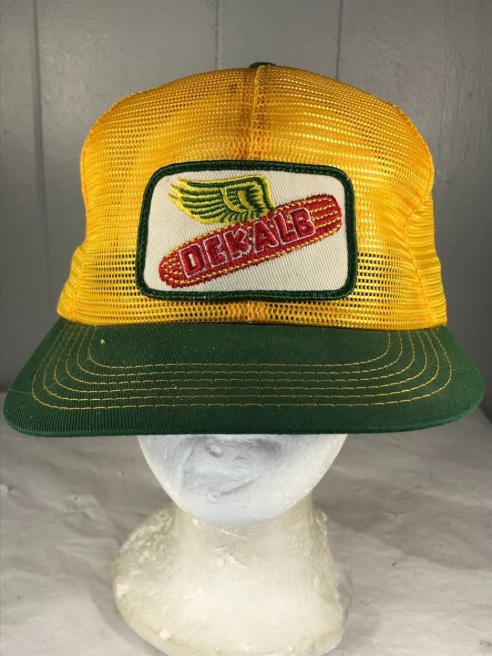 Vintage 80s Deklab Seed Patch Farmer Full mesh snapback hat cap K products